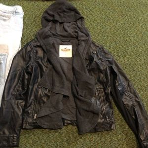 Hollister faux leather jacket, super cute!